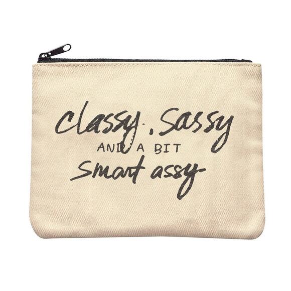 MULBERRY AND GRAND - CLASSY SASSY AND A BIT SMART ASSY CANVAS POUCH - Picture 1 of 1